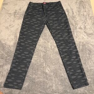 Levi's Mens Chino Pants Fish Print Dark Gray Flat Front Straight Leg Size 36x32